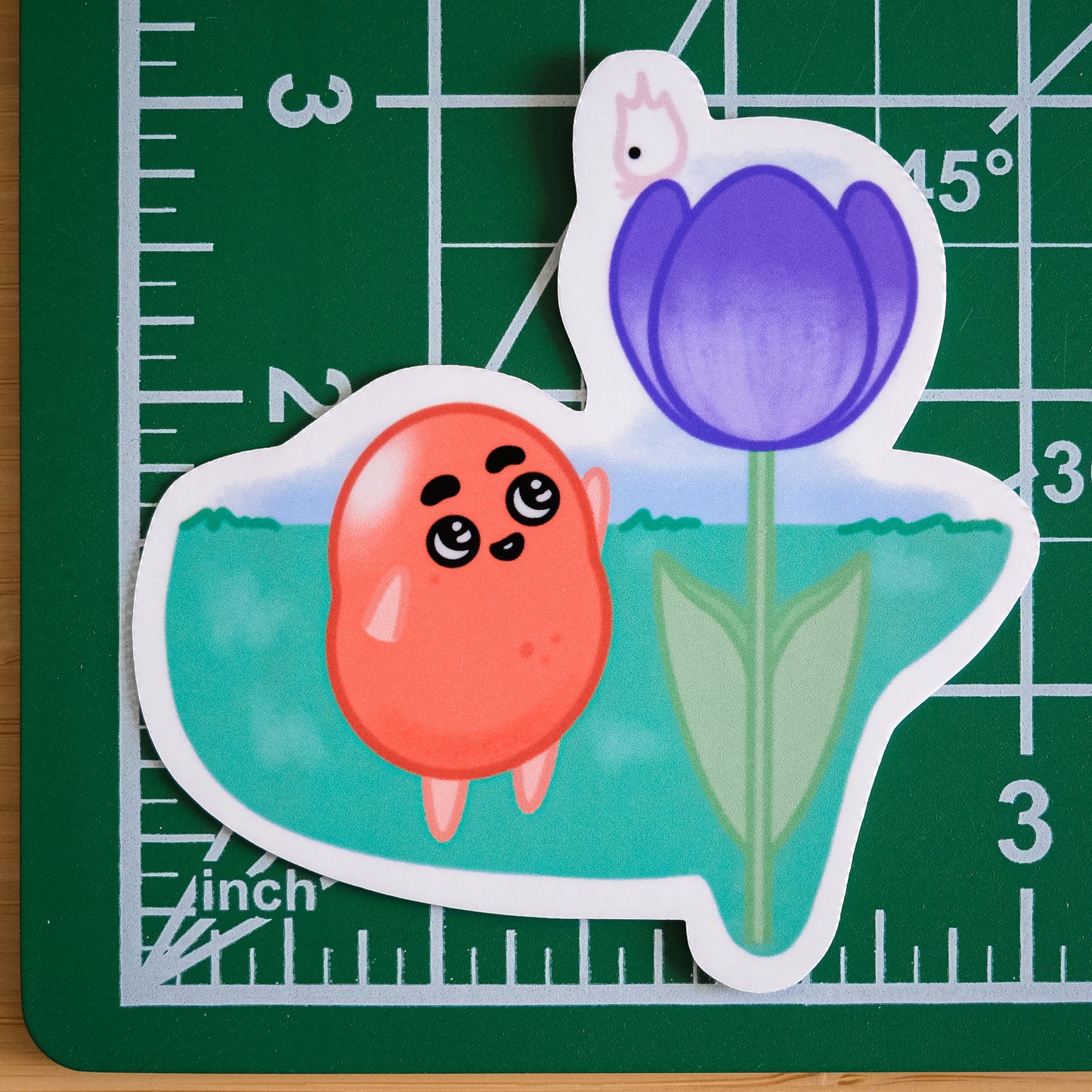 Poto-chan Tulip Die Cut Vinyl Weatherproof Sticker